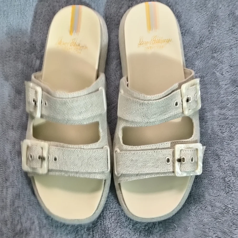 Sam Edelman Women's Kenzie 2 Buckled Sandals Beige/Natural Size 10M Minimalist - Picture 1 of 12